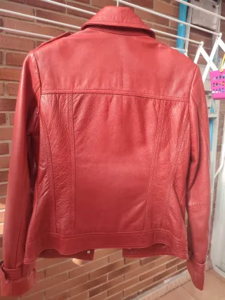 Cazadora Piel Mujer Roja