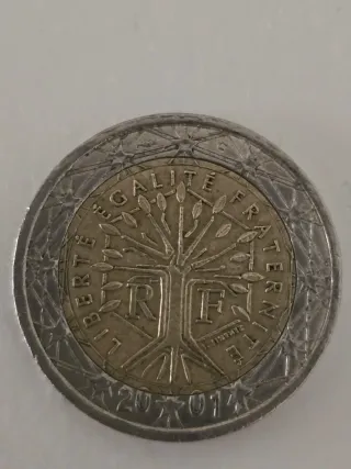 Moneda 2 Euros Francia 2001 error de acuñacion