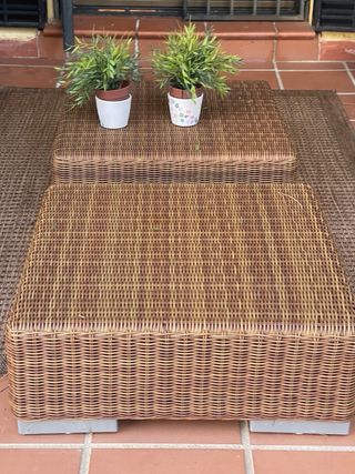Conjunto sillones y mesa exterior mimbre