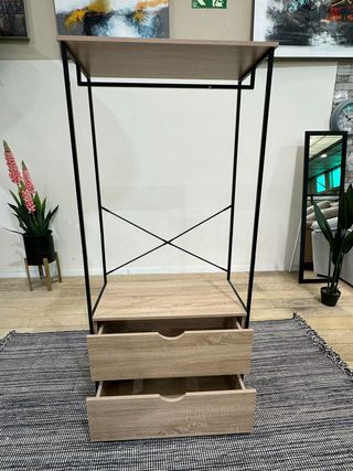Nuevo Colgador estilo industrial con 2 cajones