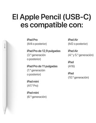 APPLE PENCIL USB-C Bth CARGA POR USB-C