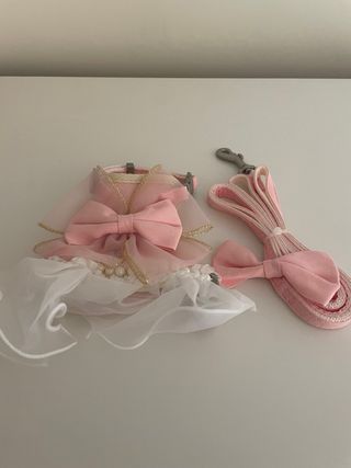 Arnés y Correa para Perro/Gato Rosa talla S