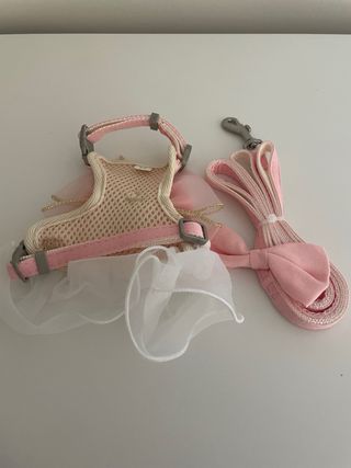 Arnés y Correa para Perro/Gato Rosa talla S