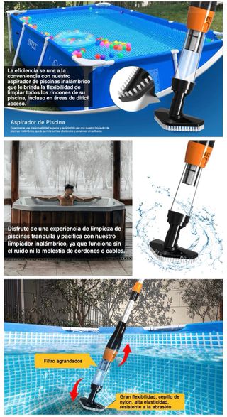 NUEVO! Limpiafondos Piscina Eléctrico 3 en 1
