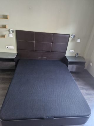 Dormitorio completo: Cama 1.60 + 2 Mesitas