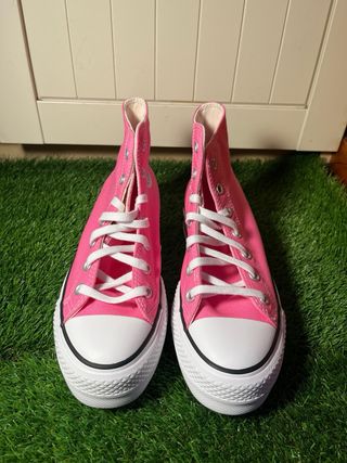 Converse Ctas Hi Rosa con Plateau