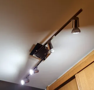 Lámpara Techo 4 Focos Metal Negro/Plata