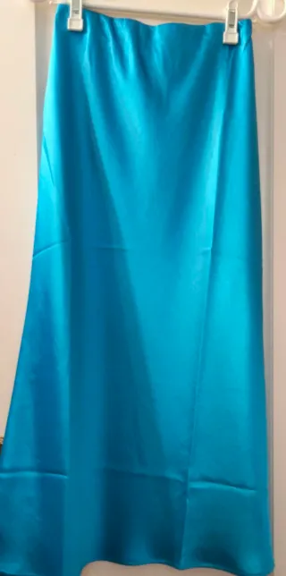 Falda satinada Mango azul/turquesa