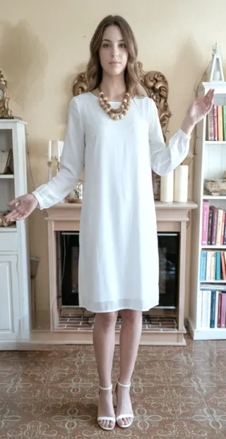 Abito in gasa bianco Atmosphere taglia unica