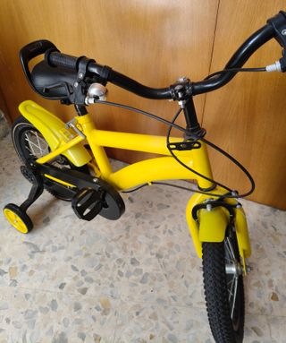 Bicicleta infantil amarilla 3 años