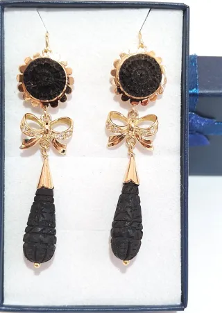 Pendientes Oro 18k Talla Negra