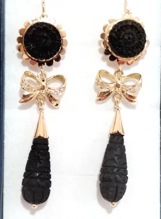 Pendientes Oro 18k Talla Negra