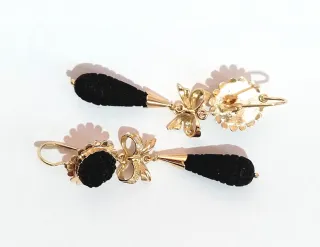 Pendientes Oro 18k Talla Negra