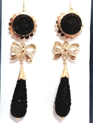 Pendientes Oro 18k Talla Negra
