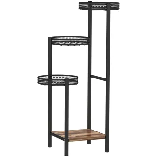 Estantería para plantas 4 niveles metal y madera