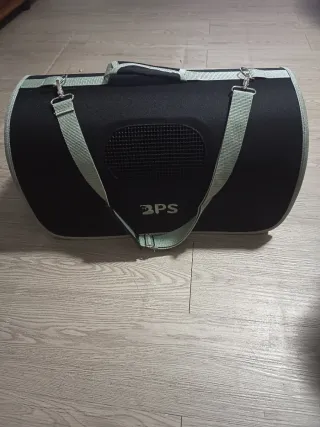 Transportín para mascotas negro y verde