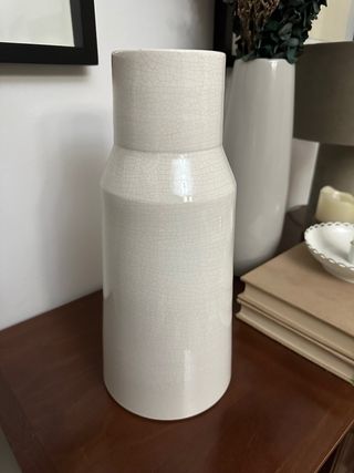 Jarrón Lechera Blanco Cerámica