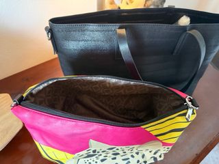 Borsa shopper YNot? nera + pochette fantasia