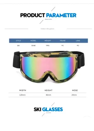 Gafas de esquí con diseño llamativo