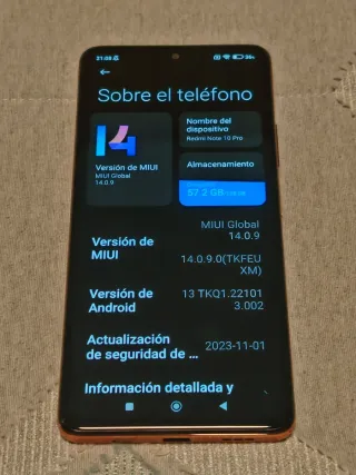 Teléfono Xiaomi Redmi Note 10 Pro Naranja/Dorado