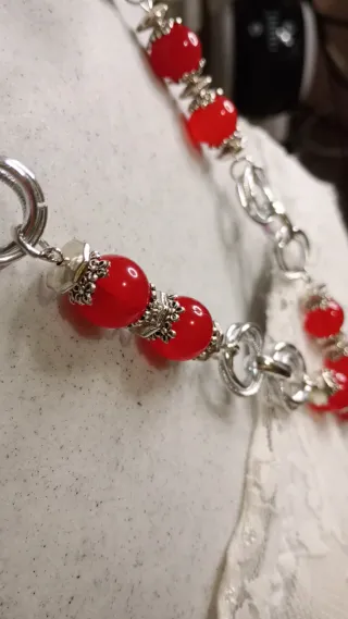 Collana agata rossa naturale
