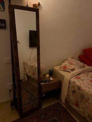 Espejo joyero grande de madera