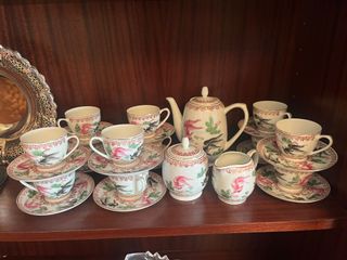 Juego de té porcelana tazas y tetera