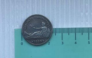 ºoO 1 pta Gob. Provisional 1869 - SNM - plata - Es