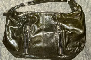 Borsa Hogan in pelle lucida nera