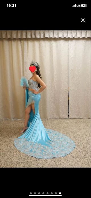 Vestido de Novia Plata y Turquesa Talla S