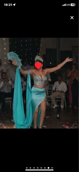 Vestido de Novia Plata y Turquesa Talla S