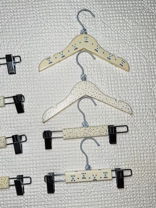 Lote 18 Perchas Infantiles Madera Pintada