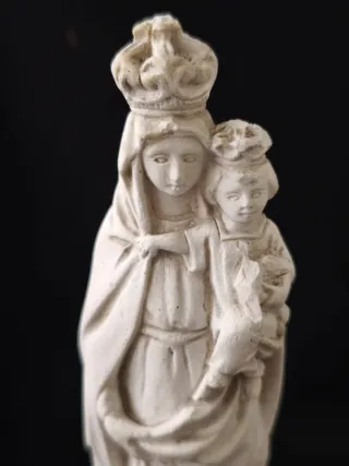 Virgen con Niño Olot Escayola 18cm Vintage