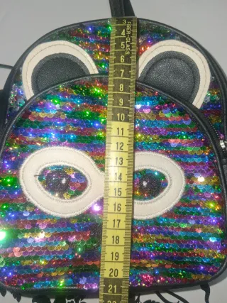 Zainetto con paillettes arcobaleno
