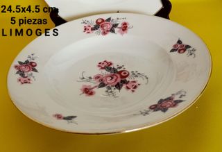 5 Piatti fondi in porcellana Limoges