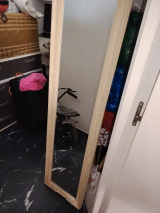 Espejo vintage beige madera