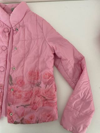 Piumino bambina rosa con rose