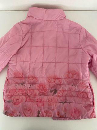 Piumino bambina rosa con rose