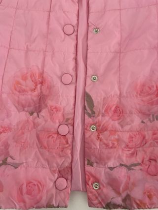 Piumino bambina rosa con rose