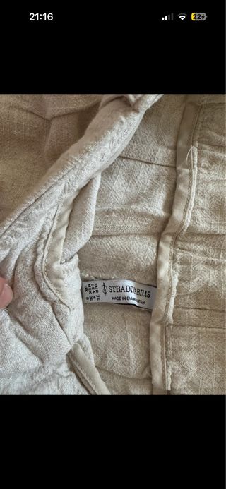 Shorts de lino beige