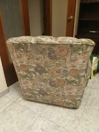 Regalo butacón comedor vintage tela y madera