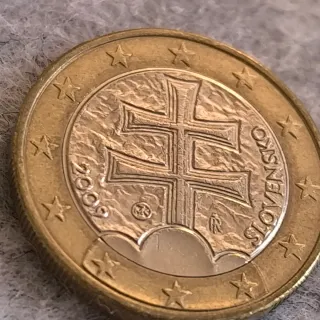 1 euro Eslovaquia 2009 Cruz Doble