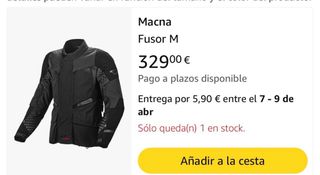 Chaqueta Moto Macna Fusor Negra/Gris