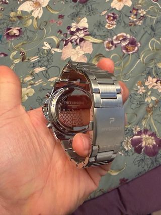 Reloj Paterson Dual Time Negro y Plateado