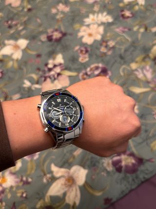 Reloj Paterson Dual Time Negro y Plateado