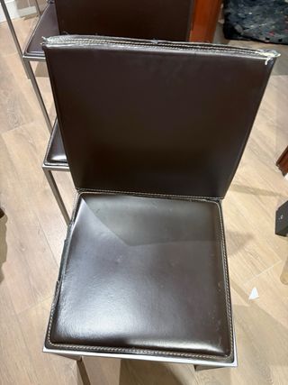 4 Sillas Cocina Piel Sintética Marrón Chocolate