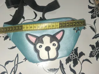 Marsupio azzurro con cagnolino