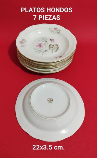 7 Piatti Profondi Limoges Porcellana