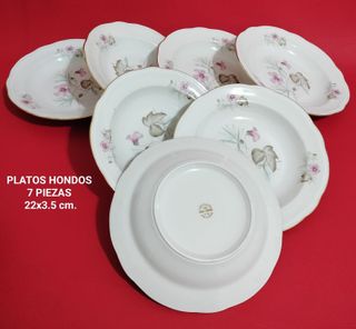 7 Piatti Profondi Limoges Porcellana