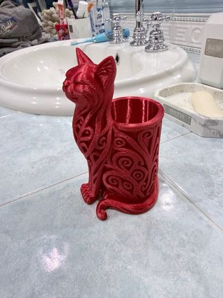 Porta penne/spazzolini Gatto 3D